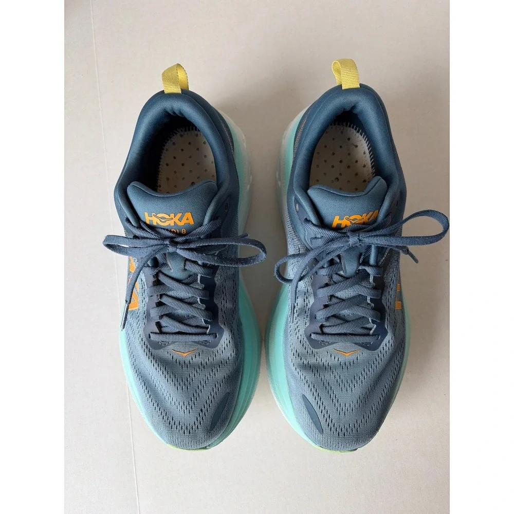 Hoka Bondi 8 Mens Size 9 2E/ Wide Real Teal Running Shoes 1127953 RHD